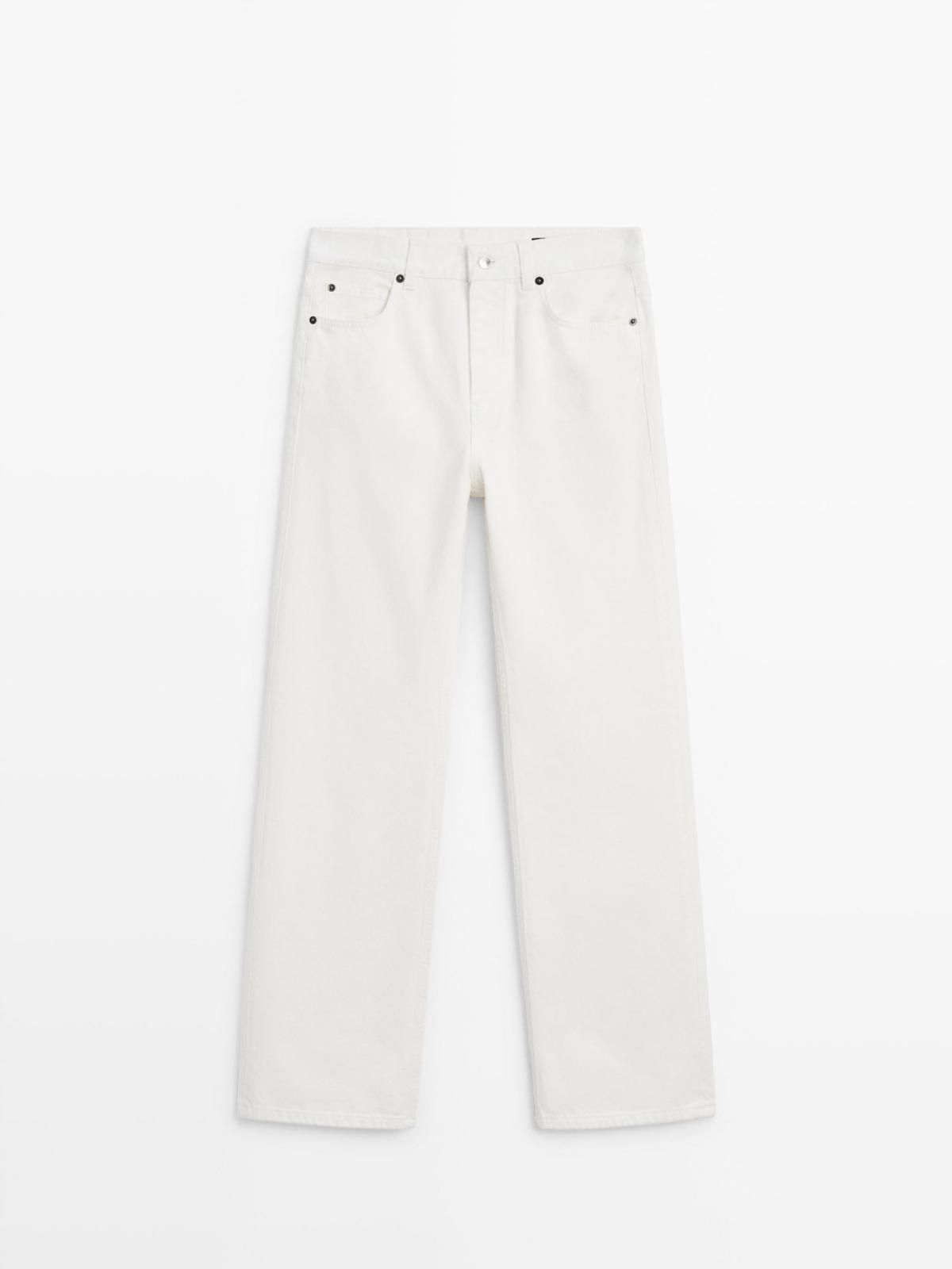 마시모두띠 화이트 미드웨이스트 와이드 데님 팬츠 5012/612 OFF WHITE - 상품 이미지