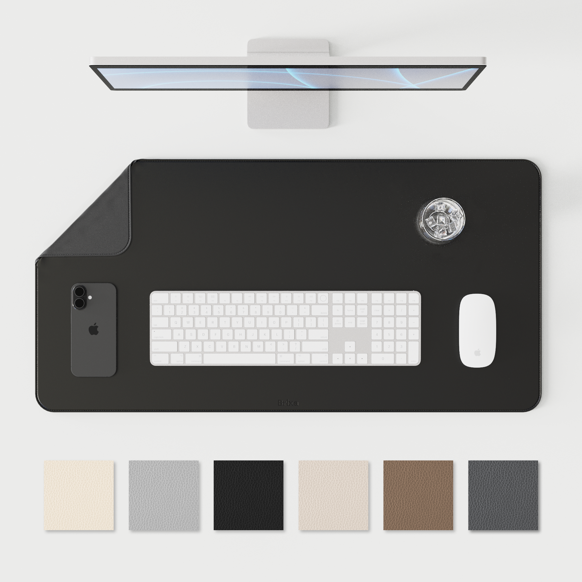 브릭사 가죽 데스크매트 논슬립 데스크패드 감성 책상 꾸미기 장패드 키보드 2+1 구성