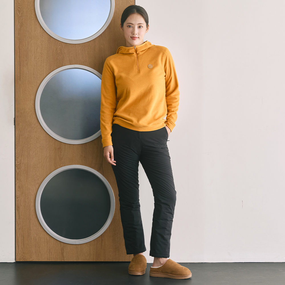 Q425-7271-72 여성 심플라인 패딩 벨트형팬츠 - 상품 이미지