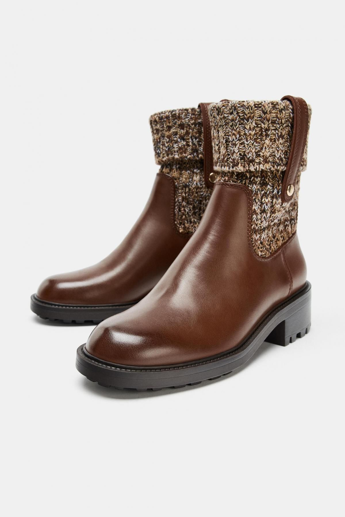 자라 테크니컬 니트삭스 앵클부츠 2151/710 BROWN - 상세 이미지 3