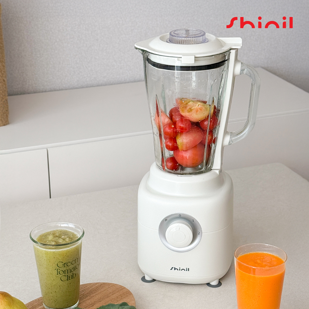 [26년형] 신일 믹서기 소형 미니 블렌더 유리 가정용 과일 주스 이유식 8중칼날 SMX-H17TV
