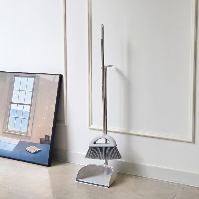 루마 싹싹 빗자루 쓰레받이 세트 화이트, 1세트 - 상세 이미지 2