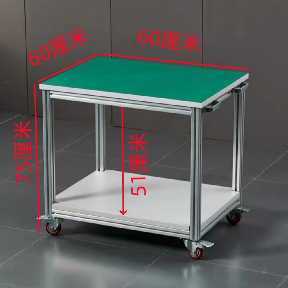 제전카트 알루미늄대차 실험실 무소음 작업대 운반 이동식 선반 테이블 트롤리 60x60x75 - 상품 이미지