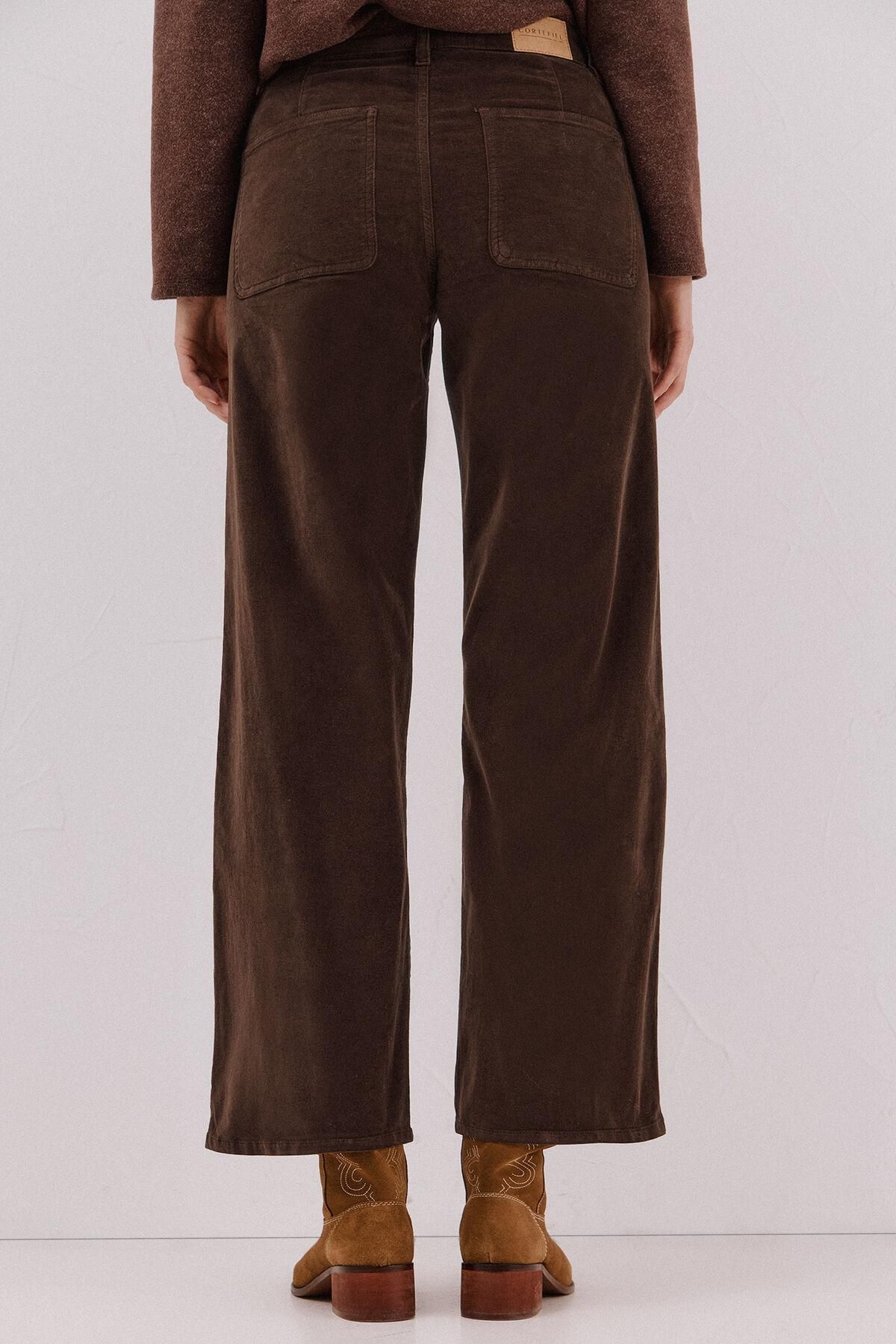 꼬르떼피엘 벨벳 하이웨이스트 와이드 팬츠 브라운 8722338 MARRON OSCURO - 상세 이미지 5