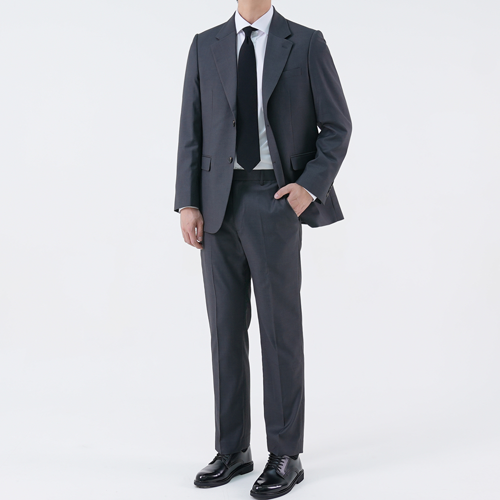 트러수트 시그니처 차콜 남자 가을 겨울 밴딩 정장 세트 단체 면접 수트 결혼식 하객룩 제품 이미지