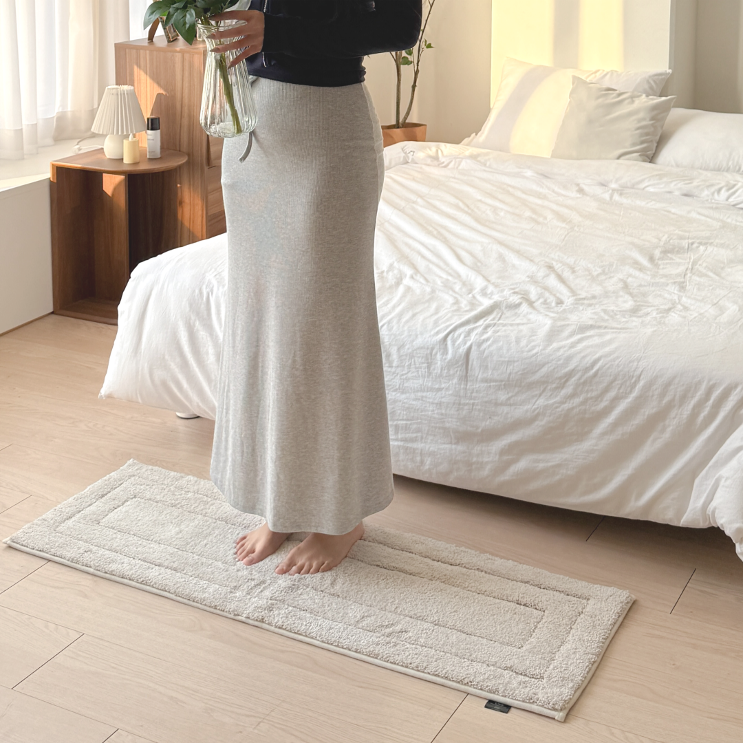 디아르 프리미엄 극세사 주방 매트 욕실 화장실 현관 침실 발매트 아이보리, 40x120cm