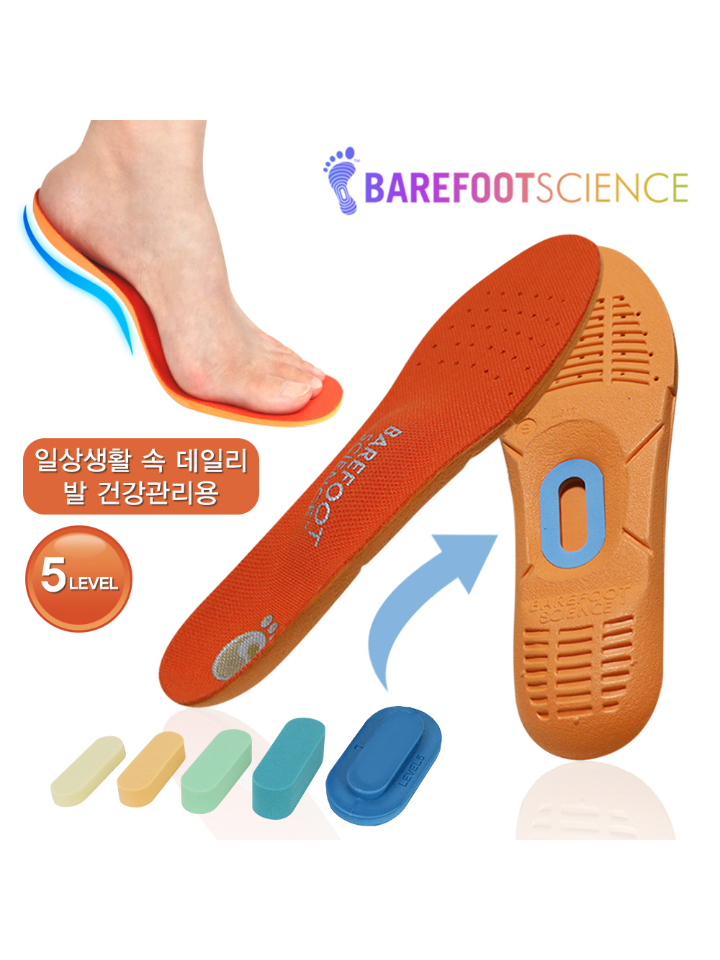 베어풋사이언스 기능성 깔창 스포츠 5단계 족저근막염 아치 평발 신발 쿠션 인솔 - 상세 이미지 3