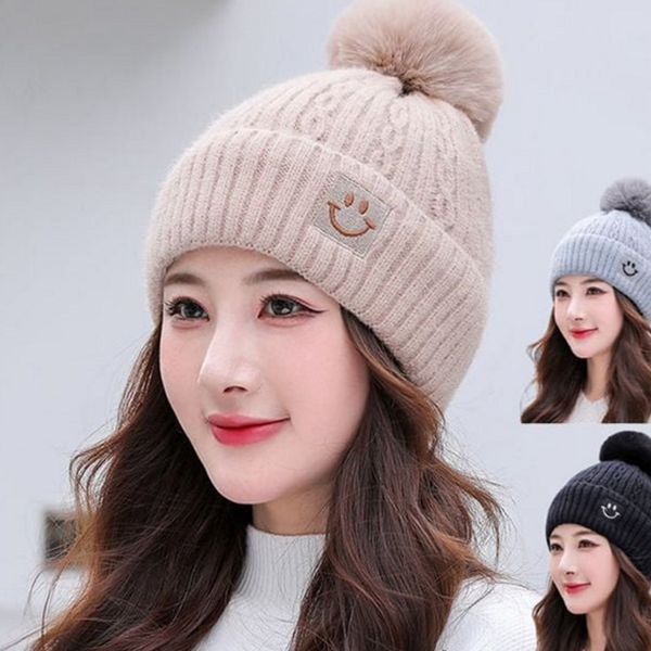따뜻한 여성 비니 모자 꽈배기 여자 비니 모자 겨울 방한 - 메인 이미지