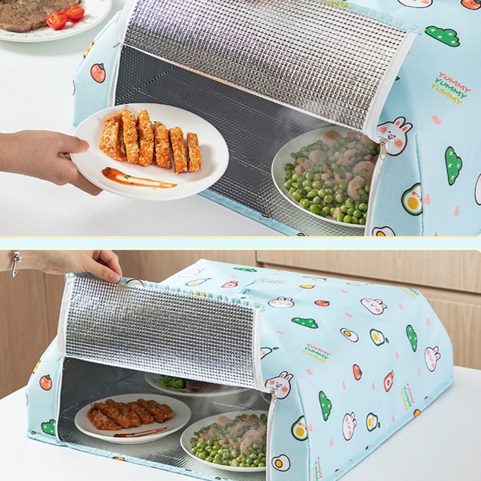접이식 음식 커버 덮개형 야채 보관 보온 보냉 식탁 식사 준비 학생 아침밥 간식 소형 37cm - 상세 이미지 5