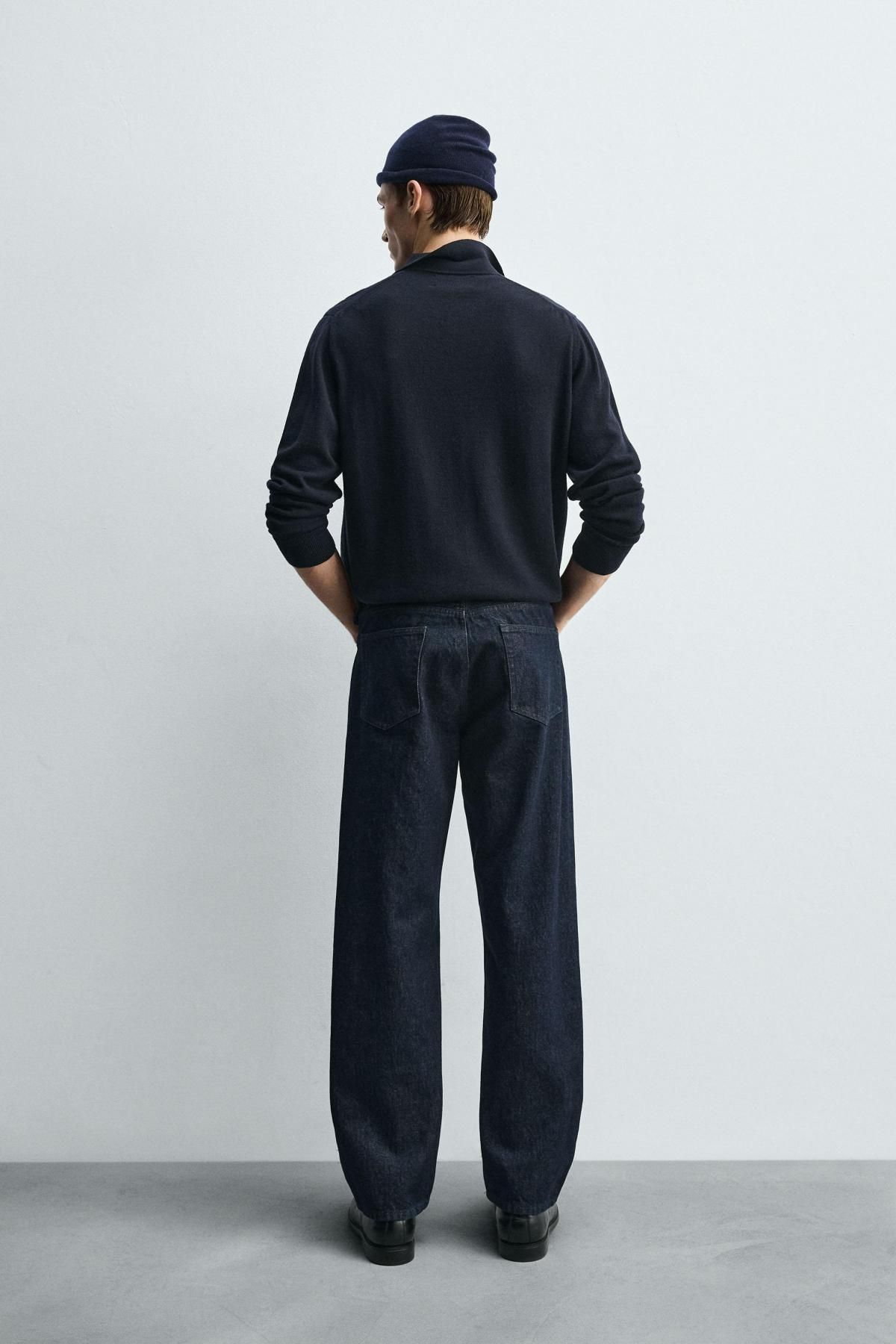 자라 스트레이트핏 데님 미드라이즈 남성 청바지 1300/401 NAVY BLUE - 상세 이미지 3