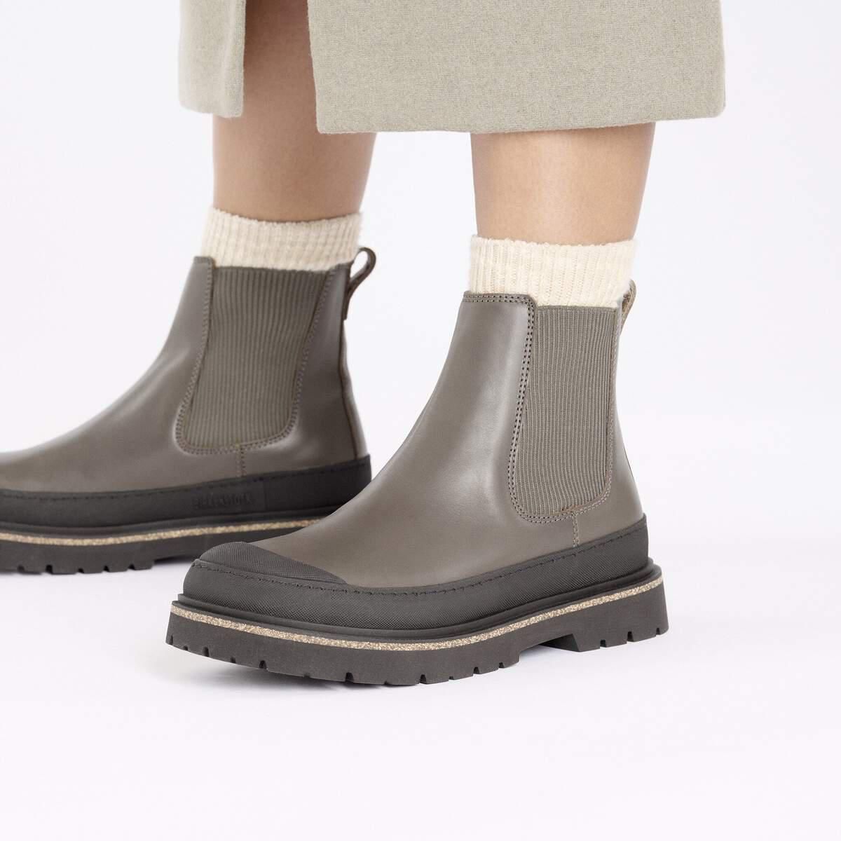버켄스탁 프리미엄 레더 첼시 앵클부츠 슬립온 1028198/1028139 CONCRETE GRAY - 상세 이미지 4