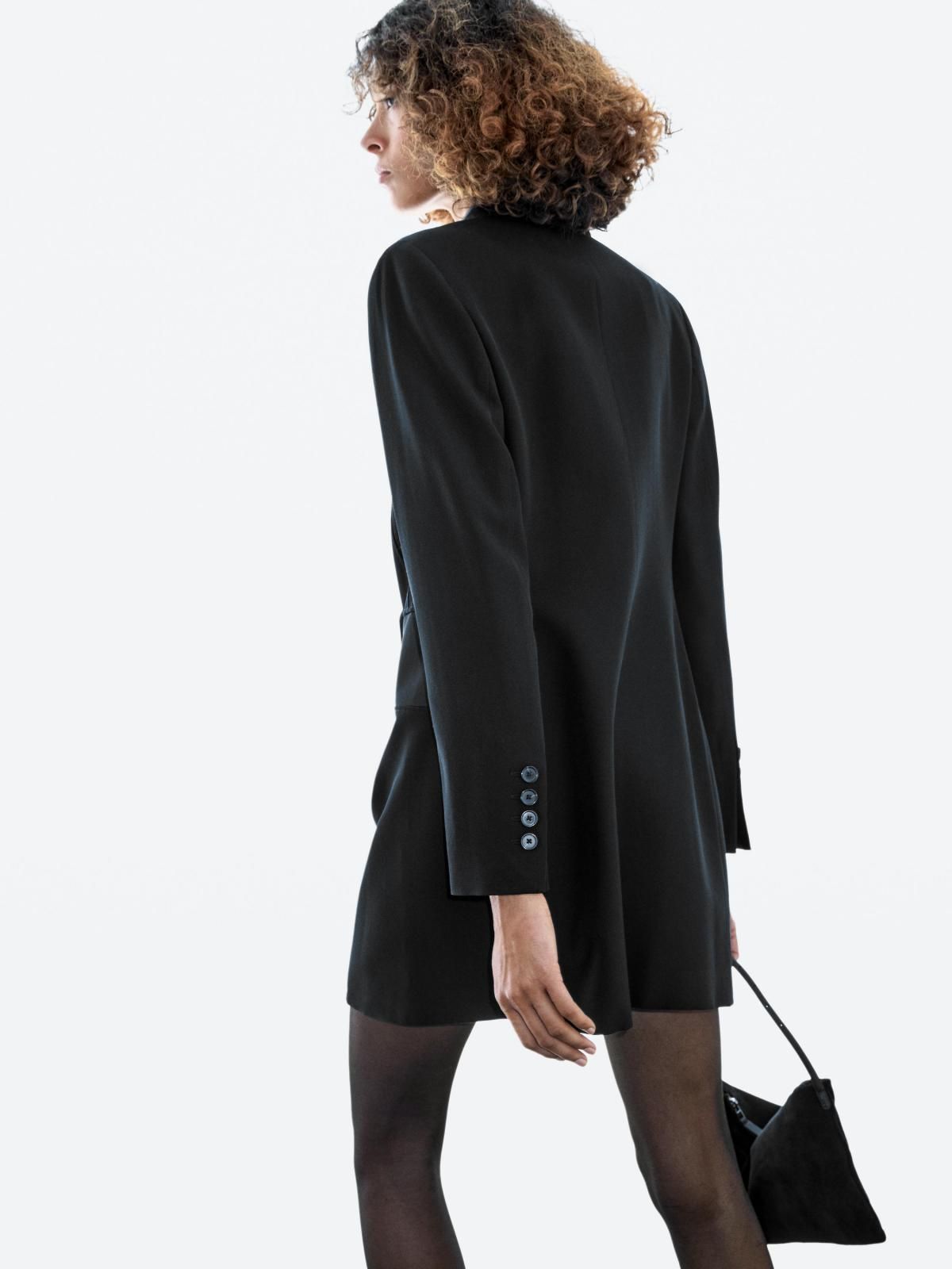 마시모두띠 블랙 새틴 디테일 블레이저 미니 원피스 6087/757 BLACK - 상세 이미지 5