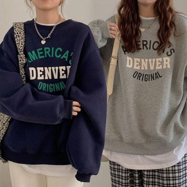 루즈핏 여성 맨투맨 티셔츠