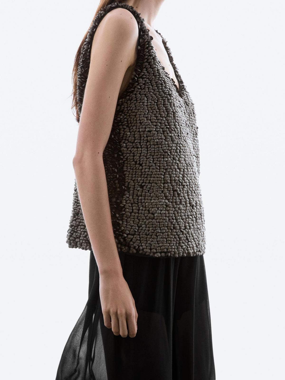 마시모두띠 비즈 장식 스트랩 민소매 탑 5147/748 GREY - 상세 이미지 4