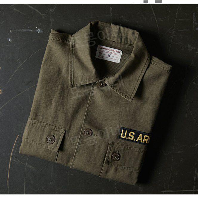 브론슨 논스탁 NON STOCK OG-107 반팔 셔츠 베트남 전쟁 MAVC ARVN 녹색 육군 녹색 S - 상세 이미지 3