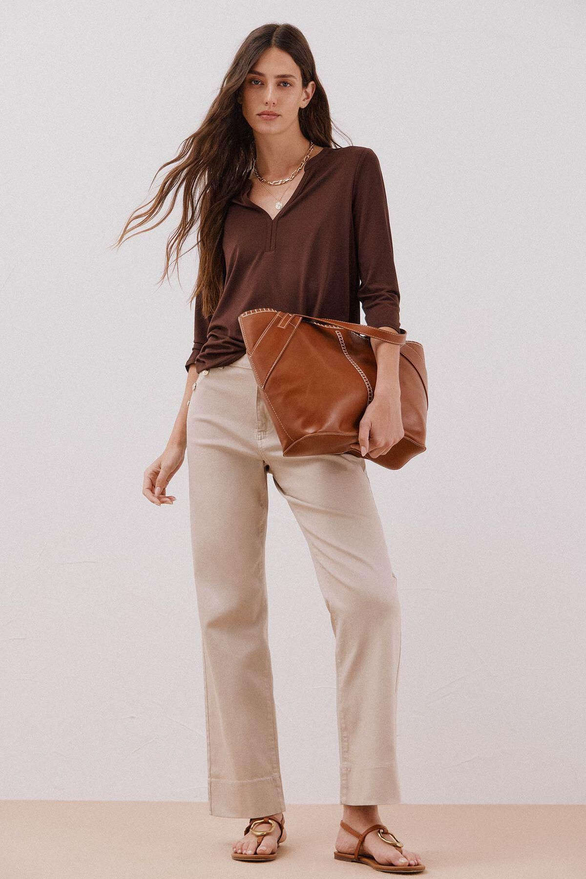 꼬르떼피엘 베이직 테크니컬 마오넥 긴팔 티셔츠 6322479 MARRON OSCURO - 상세 이미지 2