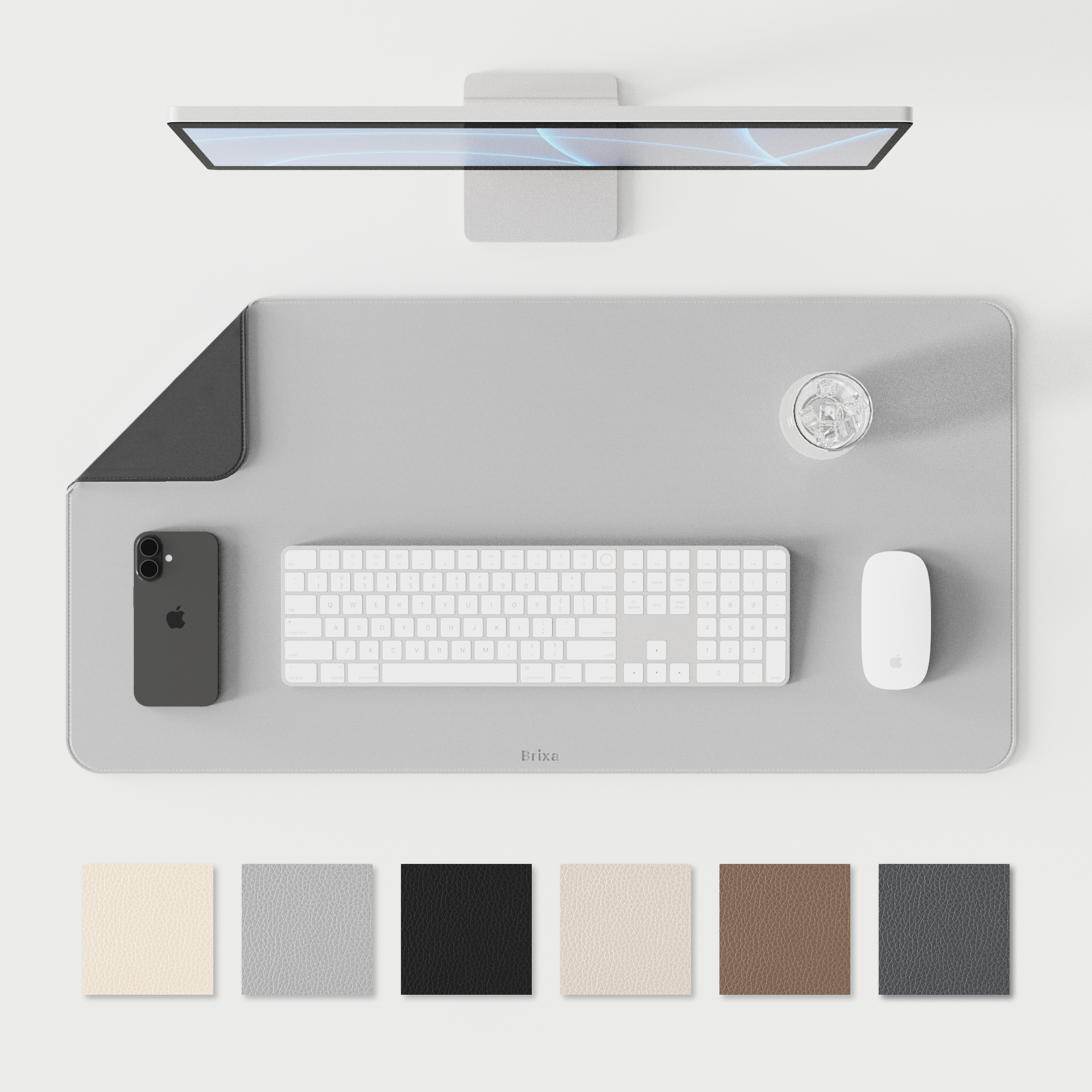 브릭사 가죽 데스크매트 논슬립 데스크패드 감성 책상 꾸미기 장패드 키보드 1+1 구성