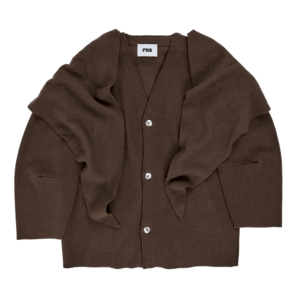 루스 여성 MANTELLO 펠티드 메리노 울 가디건 자켓 MANTELLO ESPRESSO FW24BL03R - 상품 이미지