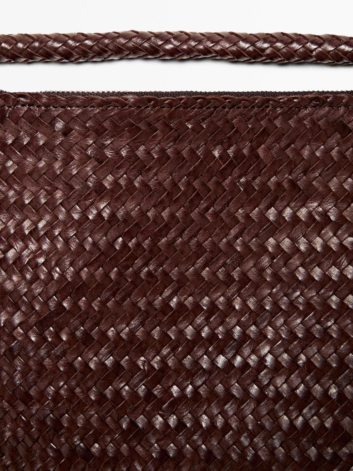 마시모두띠 테크니컬 위빙 나파 레더 라지 사첼백 6900/607 BURGUNDY - 상세 이미지 3