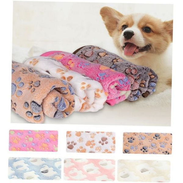 휴대용 반려동물 담요 중형 고양이 극세사 강아지 담요 발자국 안전