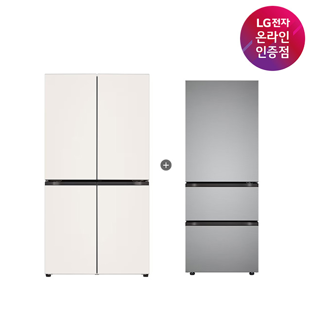 LG 디오스 오브제컬렉션 매직스페이스 냉장고 + LG 디오스 김치톡톡 (T875MEE111 + Z330MPSF11) 제품 이미지