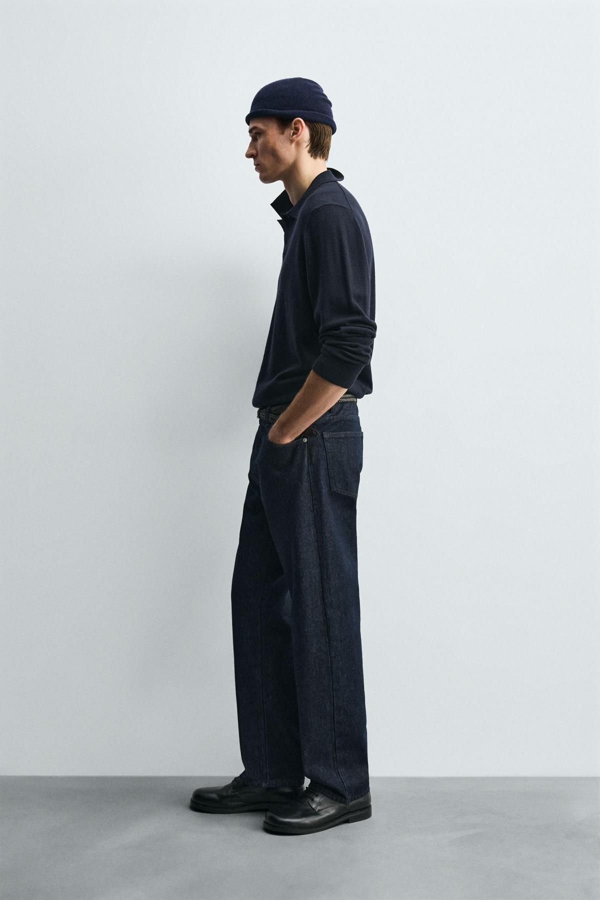 자라 스트레이트핏 데님 미드라이즈 남성 청바지 1300/401 NAVY BLUE - 상세 이미지 4