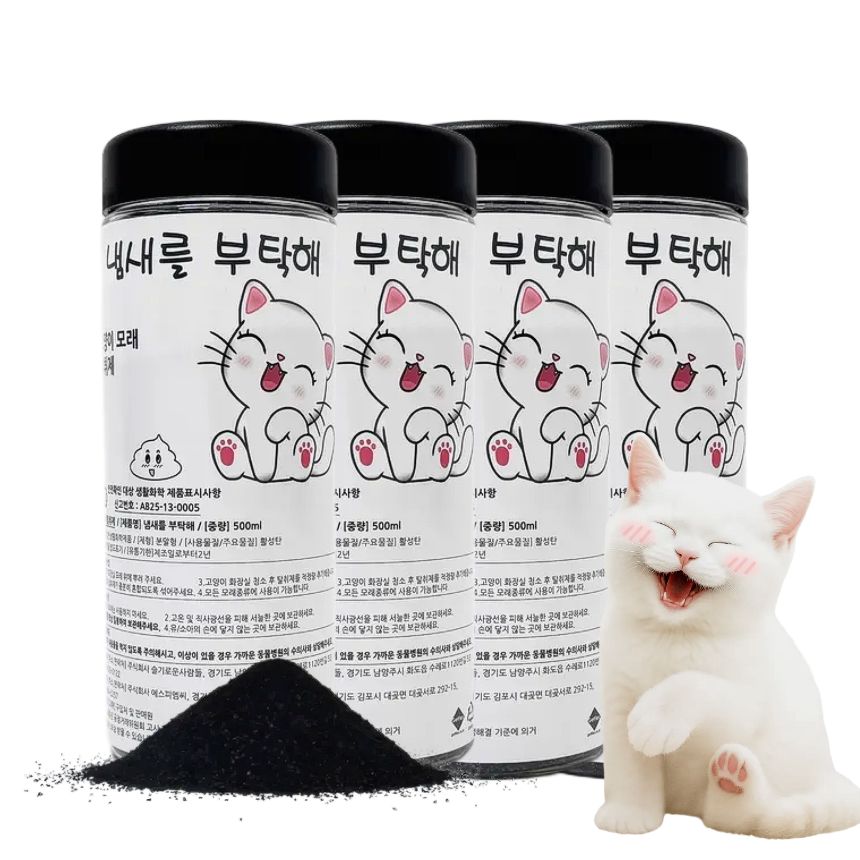 냄새를부탁해 천연 고양이모래 탈취제 냄새제거 500ml, 4개 - 상품 이미지