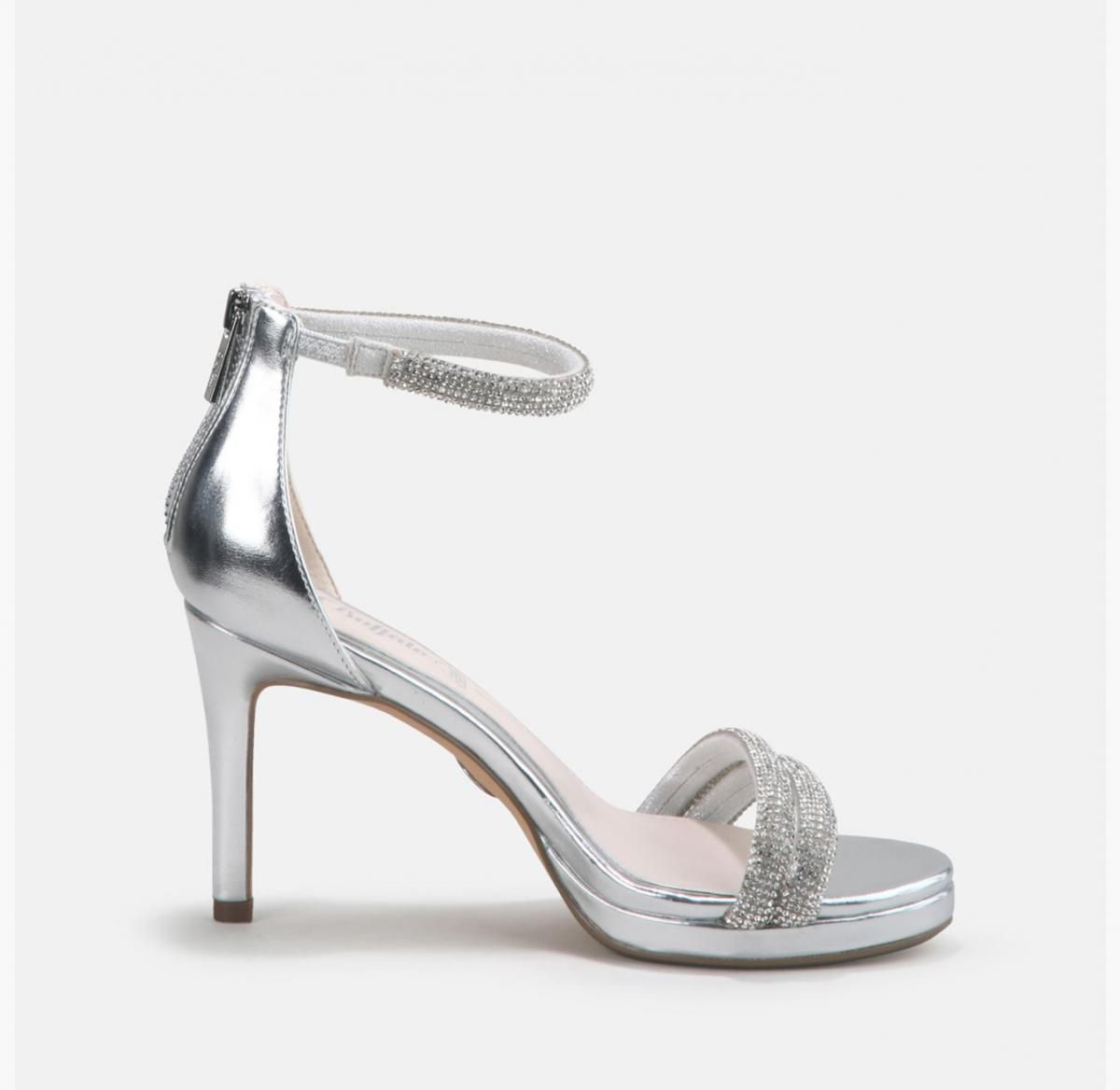 버팔로 글리터 실버 하이힐 스트랩 샌들 01937147 SILBER - 상세 이미지 4