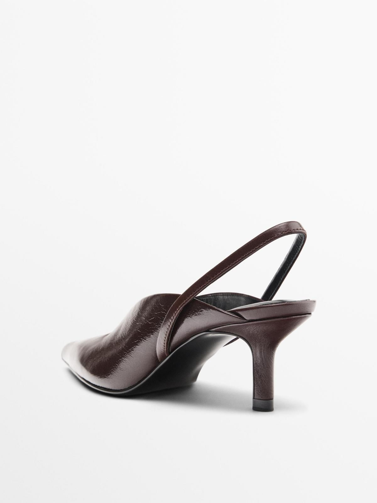 마시모두띠 프리미엄 소가죽 슬링백 슈즈 6cm 1404/750 BURGUNDY - 상세 이미지 5
