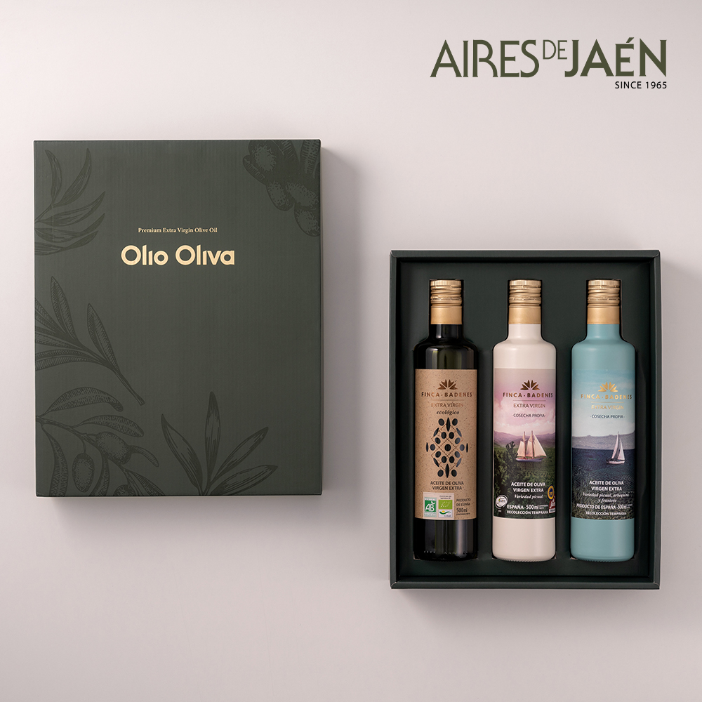 아이레스데하엔 핀카 바데네스 피쿠알, 쿠파주, 유기농 올리브오일 선물세트 500ml, 3종 - 상품 이미지