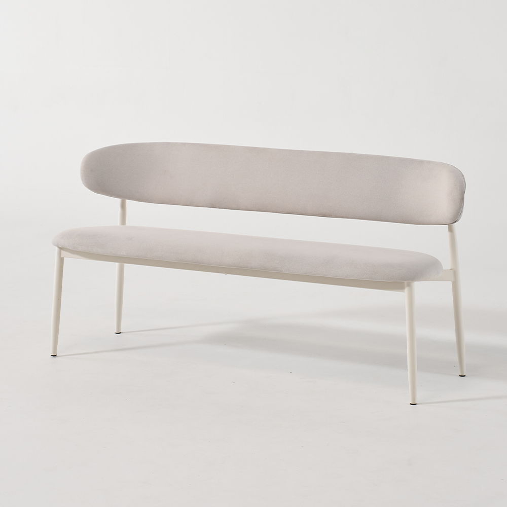 등받이 식탁벤치의자 다이닝체어 패브릭 긴 장의자 솔리브 오프화이트