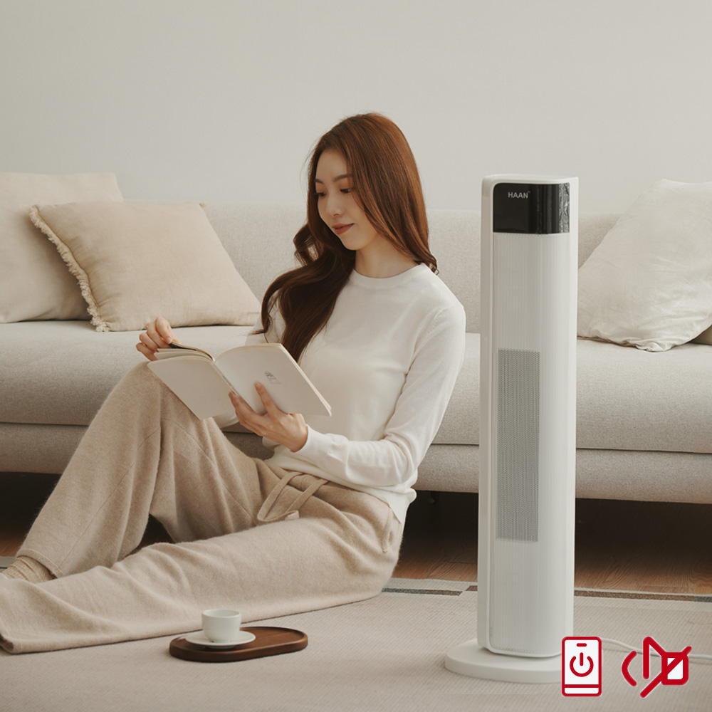 한경희 그래핀 PTC 초저소음 온풍기 리모컨형 전기히터 자동회전 타워형 이미지 8