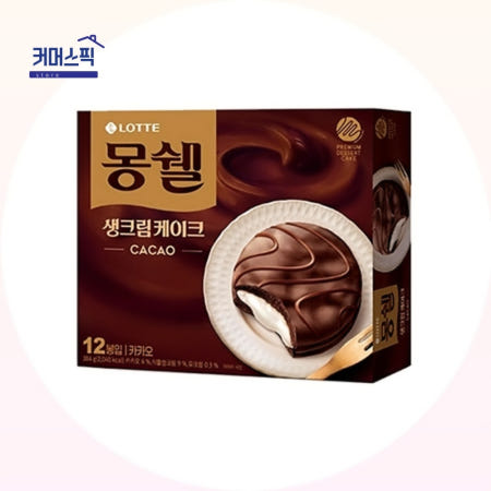 카카오케이크 몽쉘 12개입 408g 화이트크림 초콜릿 디저트 간식 커머스픽201