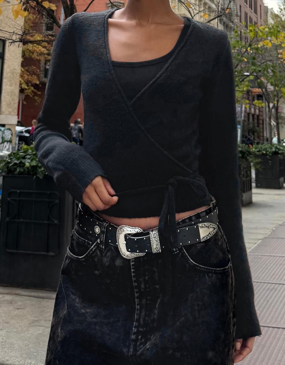 버쉬카 데일리 브이넥 랩 발레리나 카디건 블랙 0010/376 BLACK - 상세 이미지 5
