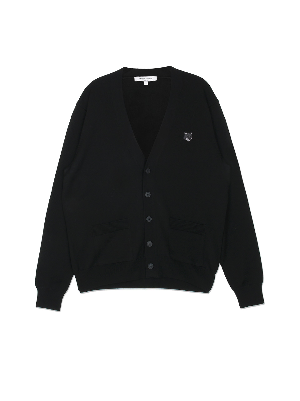 메종키츠네 가디건 볼드 폭스 헤드 패치 레귤러 남성 블랙 MM00509KT1036-P199 - 상세 이미지 4