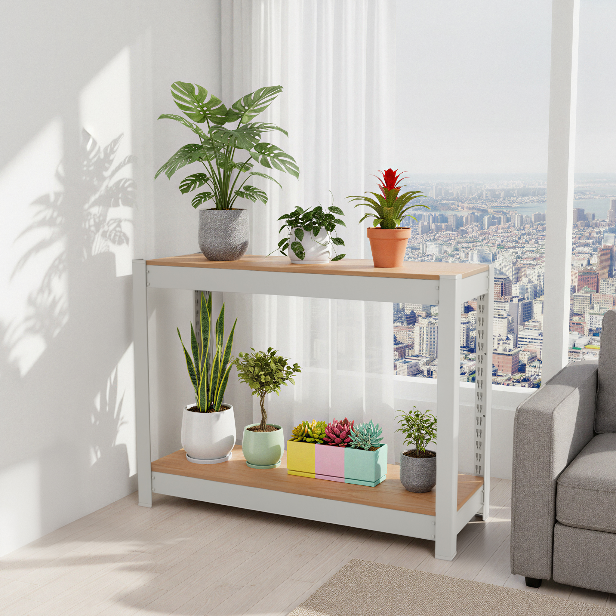 화분선반 식물선반 받침대 스탠드 다육이 홈던트하우스 500300600 2단 제품 이미지