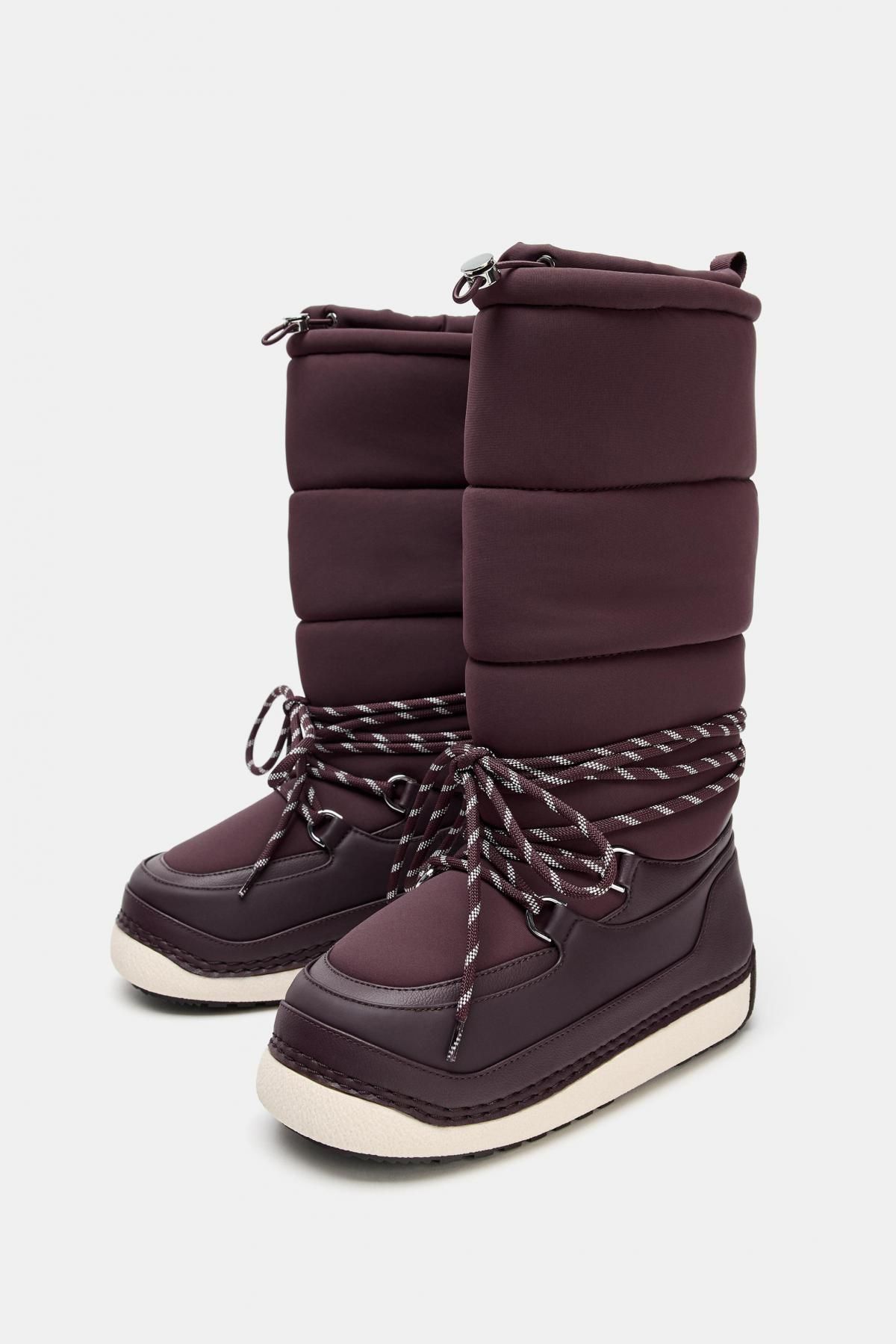 자라 테크니컬 패딩 스키 앵클부츠 레이스업 2704/710 BURGUNDY RED - 상세 이미지 4