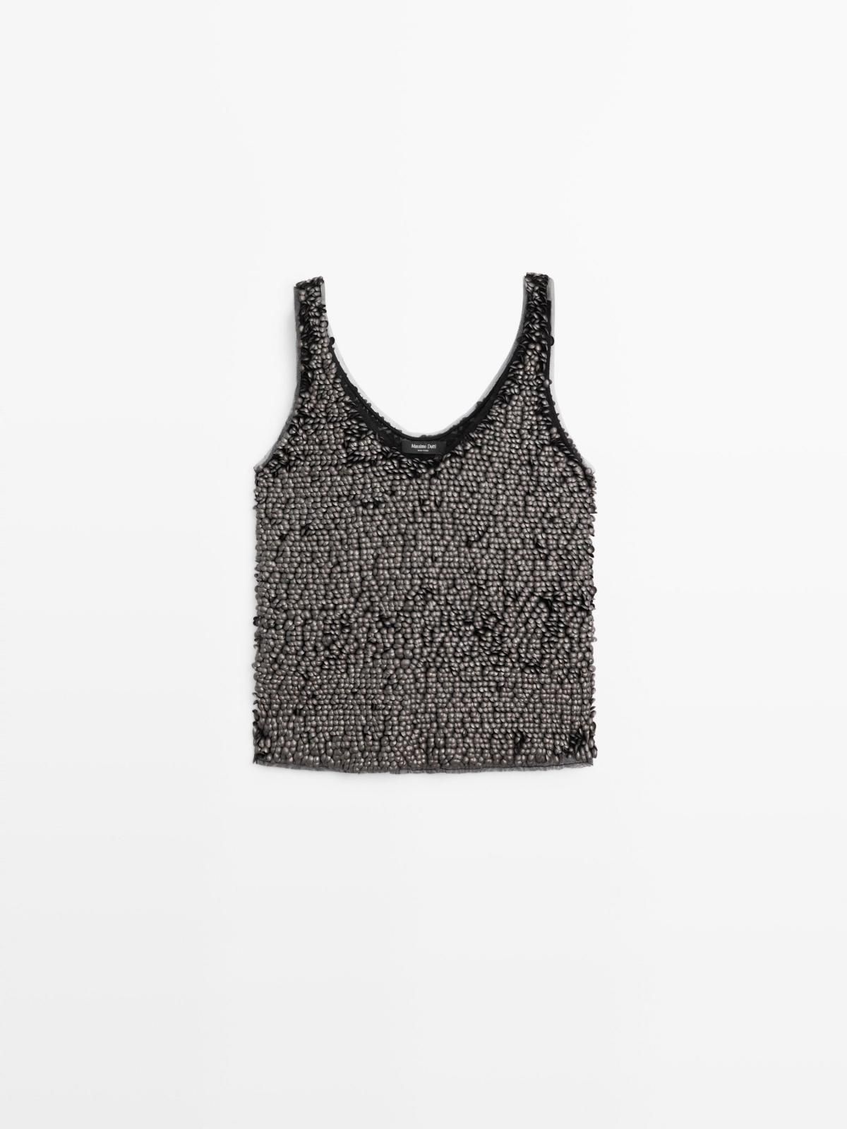 마시모두띠 비즈 장식 스트랩 민소매 탑 5147/748 GREY - 상품 이미지