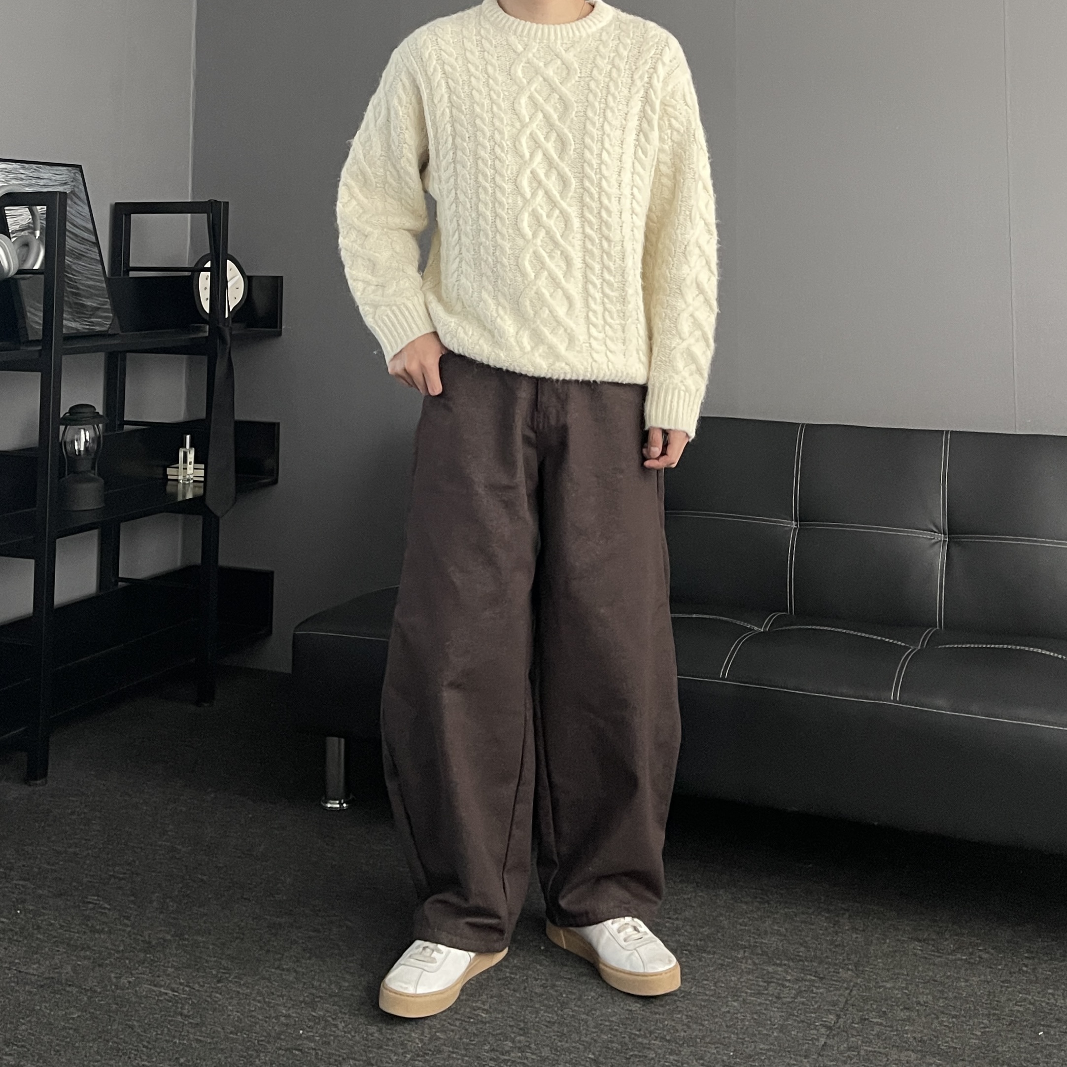 남자와이드청바지 남자생지데님 통청바지 이미지 8