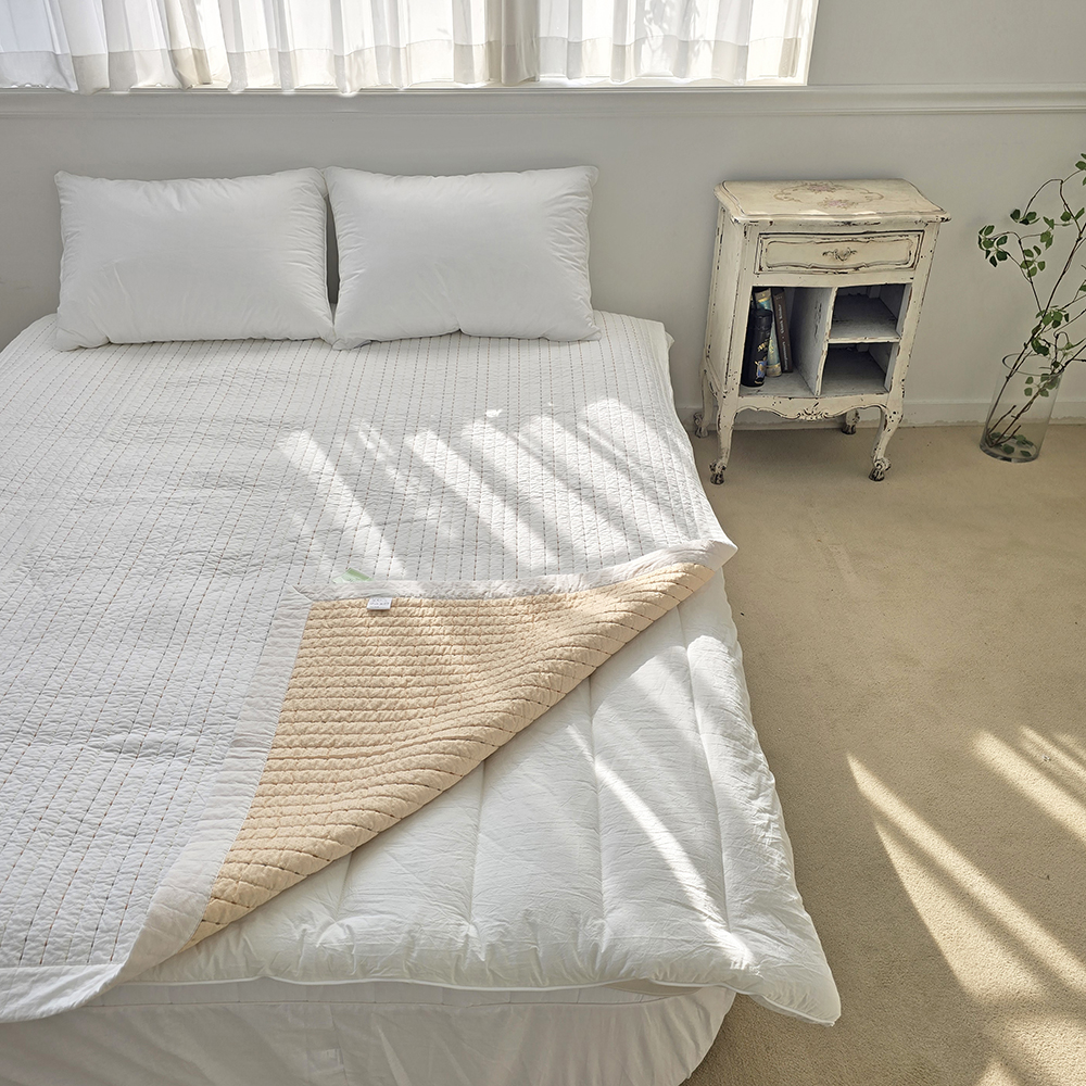 스티치 순면 이불패드 카페트