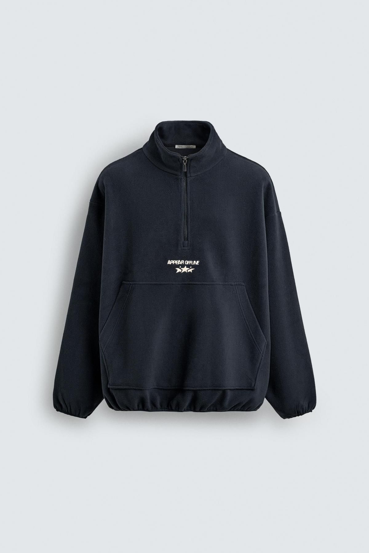자라 테크니컬 퍼 플리스 하프집업 자켓 포켓 2878/301 NAVY BLUE - 메인 이미지