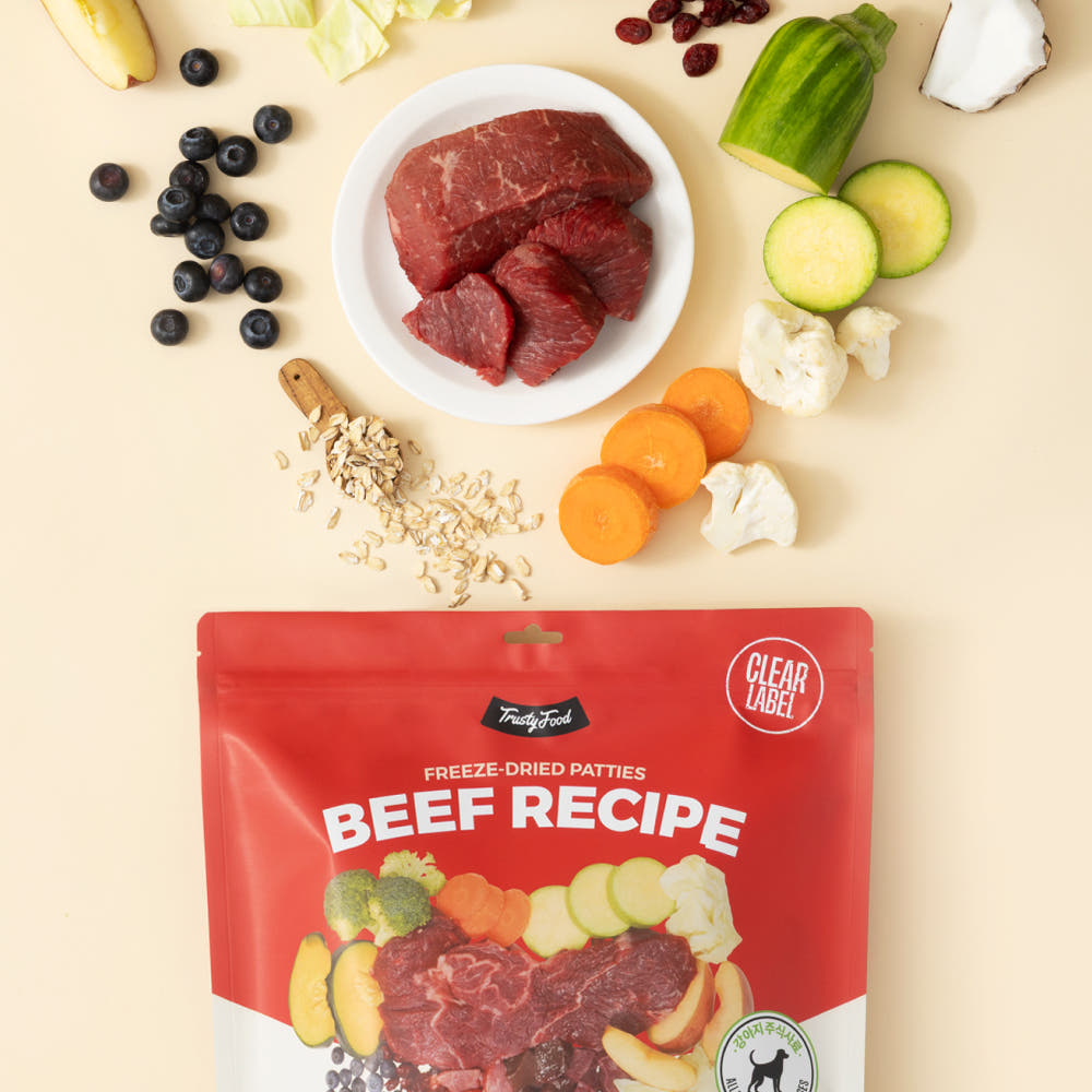 트러스티푸드 동결건조 사료 비프 33장 150g 소고기 LID 저지방 식단 생식 화식 큐브