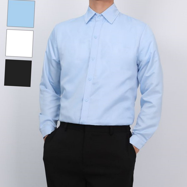 클래식 남성 긴 팔 셔츠 베이직 남자 기본 셔츠 데일리 - 상품 이미지