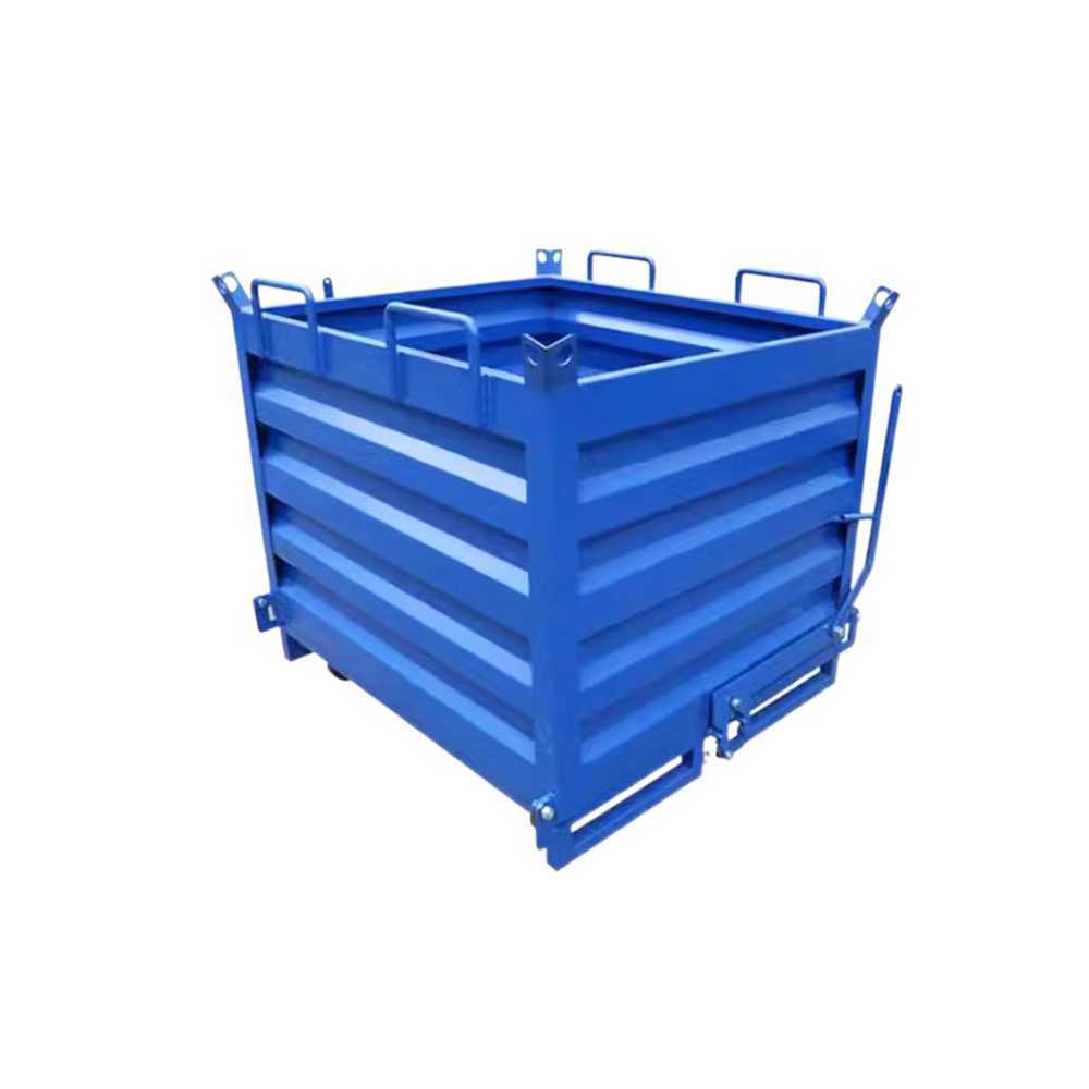 철제 폐기물 박스 산업용 대형 수거 운반 적재함 블루 1000x800x840mm(휠) - 상품 이미지