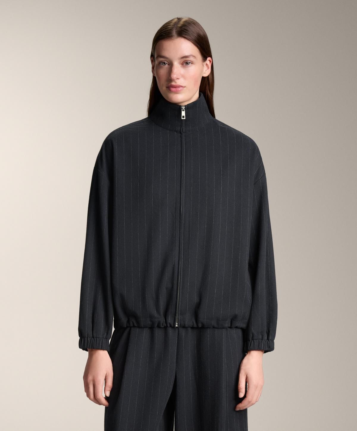 오이쇼 테크니컬 스트럭처 핀스트라이프 집업 재킷 3998/857 NAVY - 상세 이미지 2