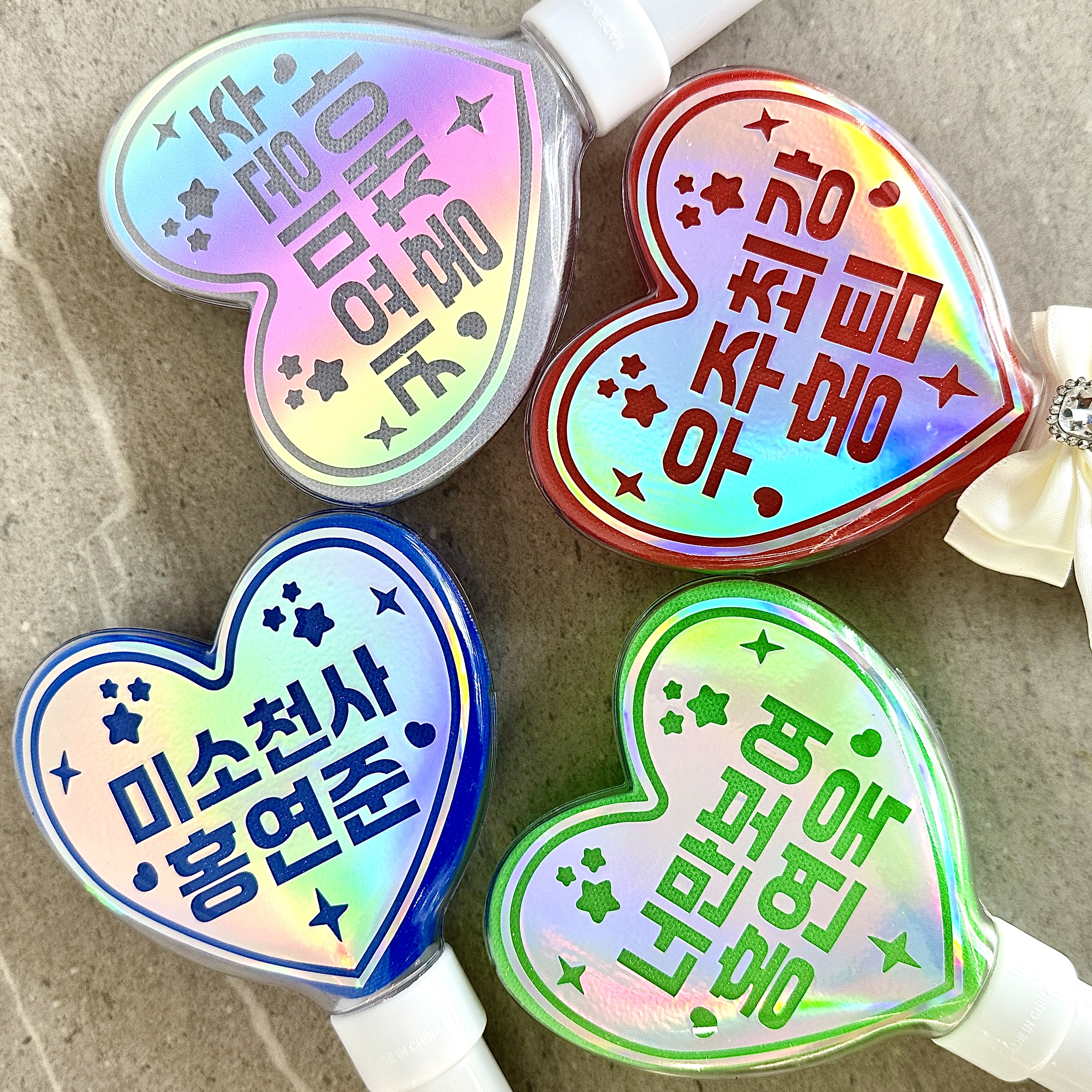 LED 하트 응원봉 학예회 체육대회 콘서트 발표회 재롱잔치 생일이벤트 홀로그램 레인보우 - 상품 이미지