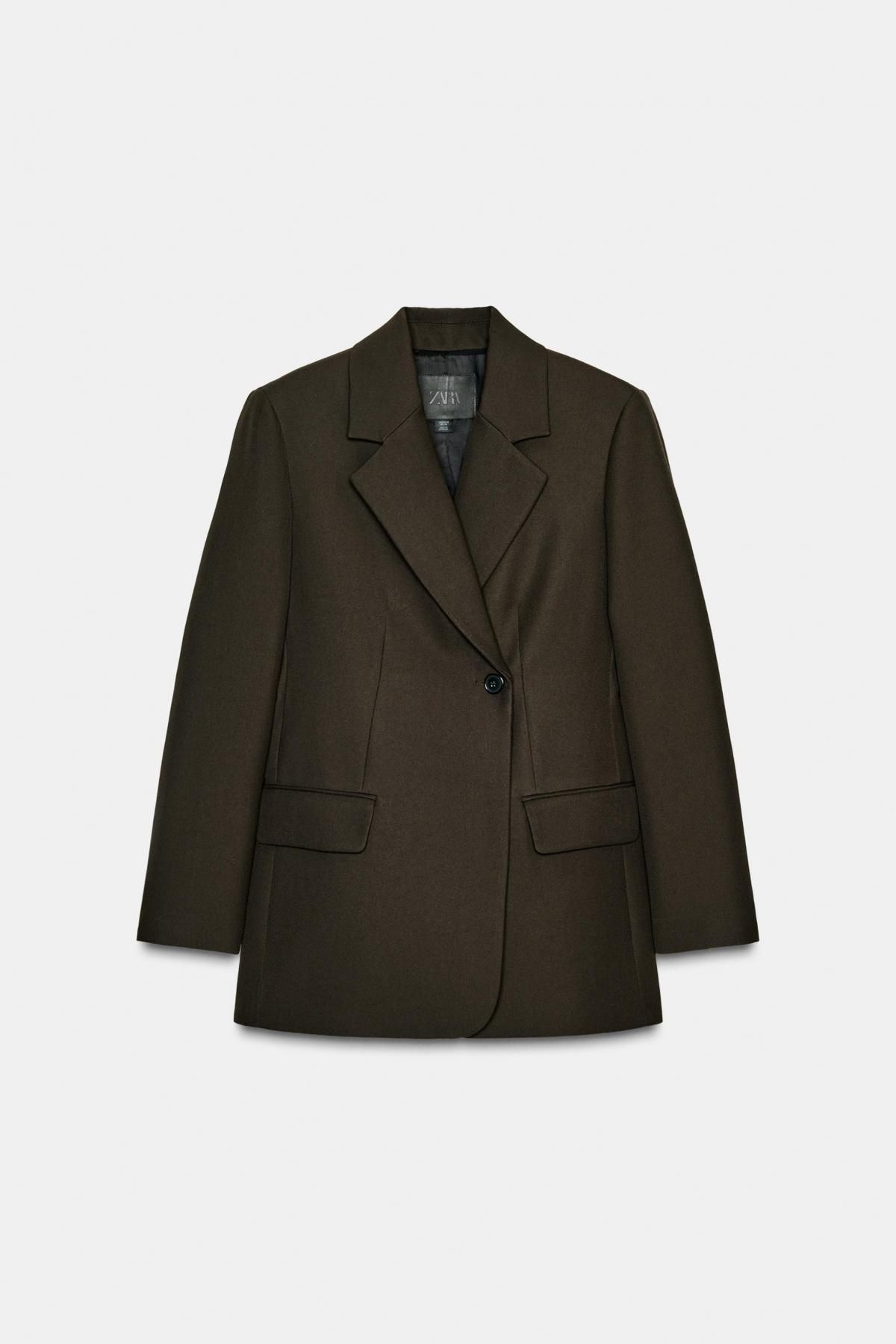 자라 슬림핏 테일러드 블레이저 9702/062 DARK KHAKI - 메인 이미지