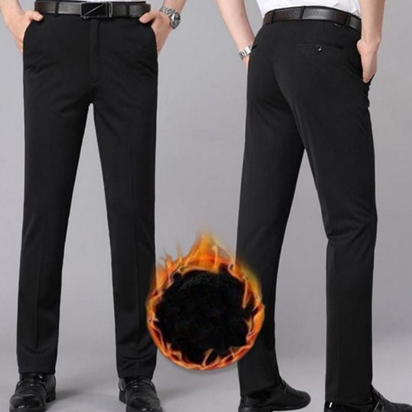 데일리 남자 기모 슬랙스 스판 남성 겨울 슬랙스 따뜻한 정장 - 상품 이미지