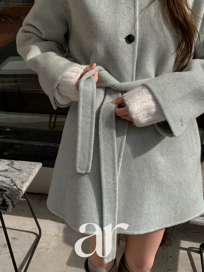 [울함유] 울 싱글 핸드메이드 하프 코트 ct1671