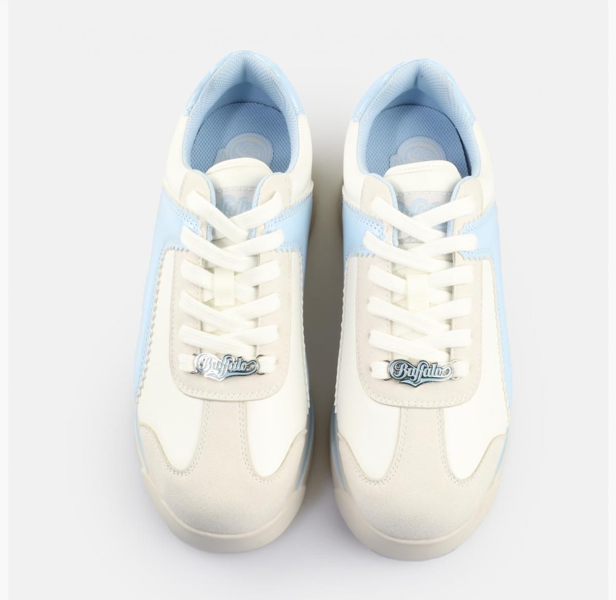 버팔로 플랫폼 로우탑 스니커즈 크림 블루 베이직 02425074 WEISS/BLAU/BEIGE - 상세 이미지 2